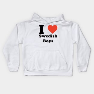I love (heart) Swedish Boys Kids Hoodie